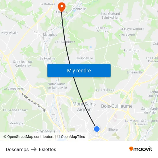 Descamps to Eslettes map