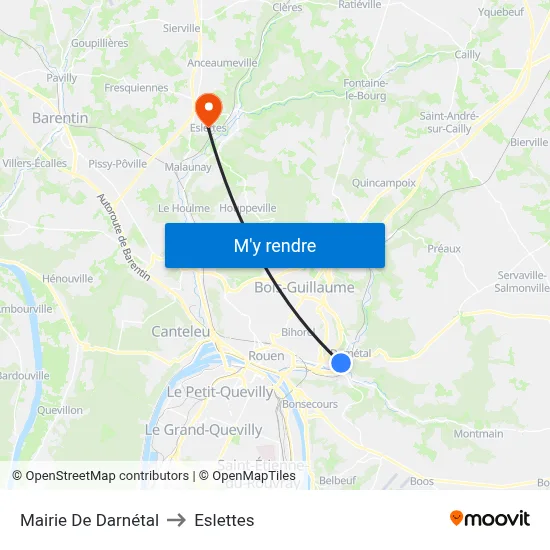 Mairie De Darnétal to Eslettes map
