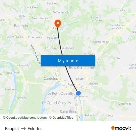 Eauplet to Eslettes map