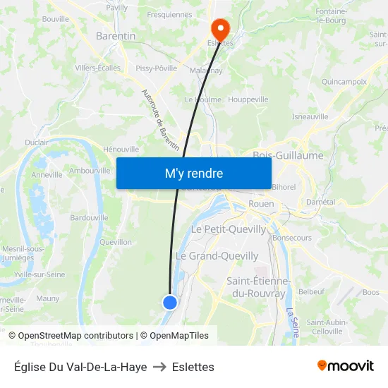 Église Du Val-De-La-Haye to Eslettes map