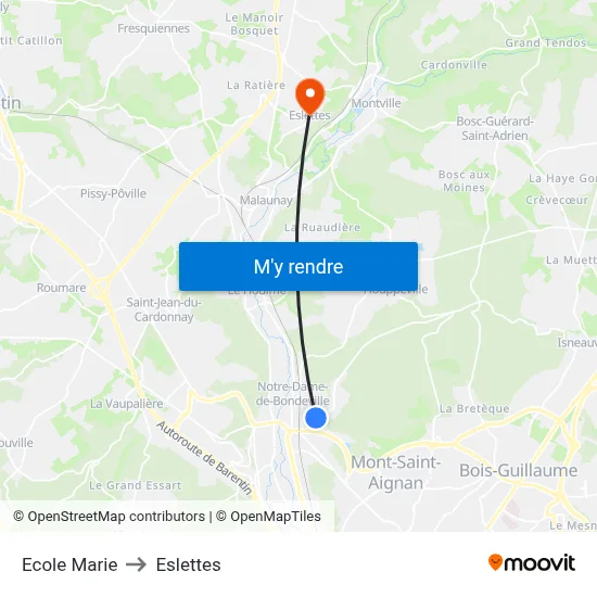 Ecole Marie to Eslettes map