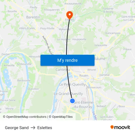 George Sand to Eslettes map