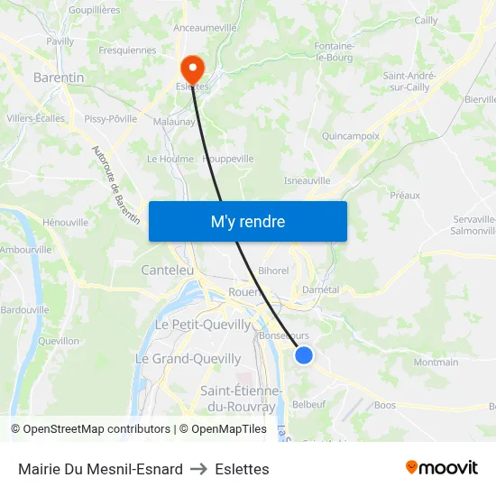 Mairie Du Mesnil-Esnard to Eslettes map