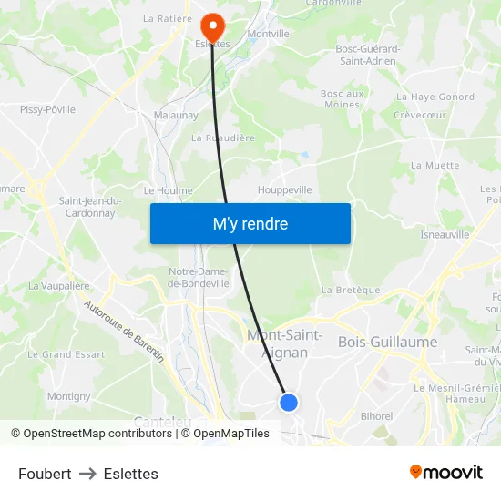 Foubert to Eslettes map