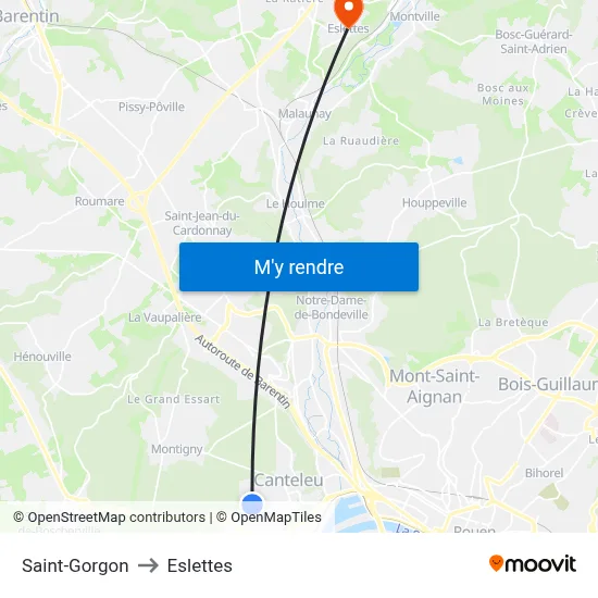 Saint-Gorgon to Eslettes map