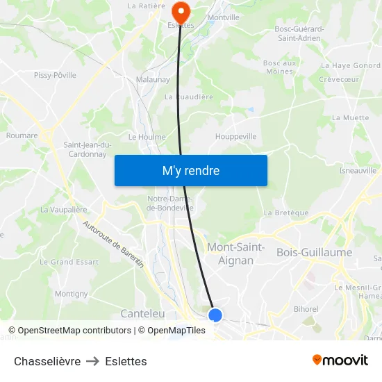 Chasselièvre to Eslettes map