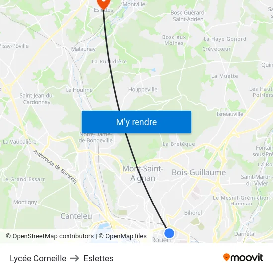 Lycée Corneille to Eslettes map