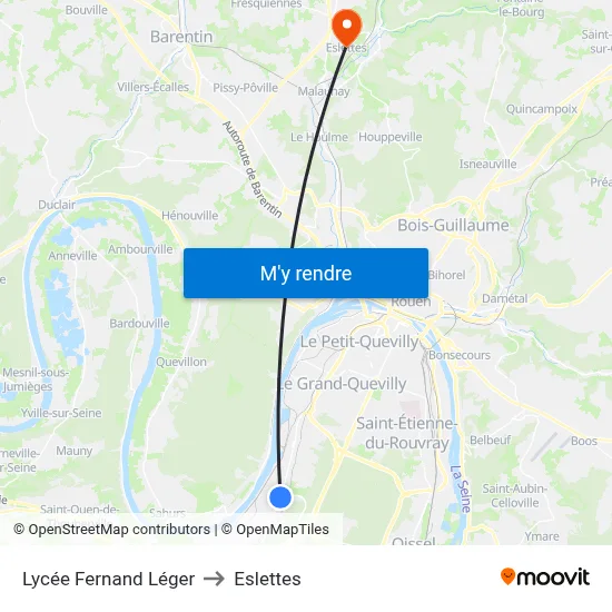 Lycée Fernand Léger to Eslettes map