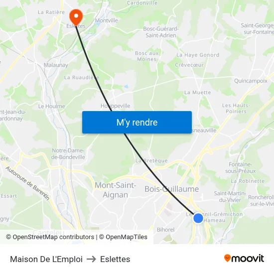 Maison De L'Emploi to Eslettes map