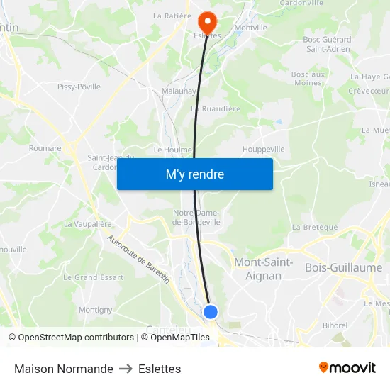 Maison Normande to Eslettes map