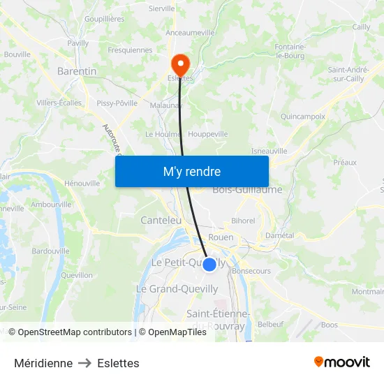 Méridienne to Eslettes map