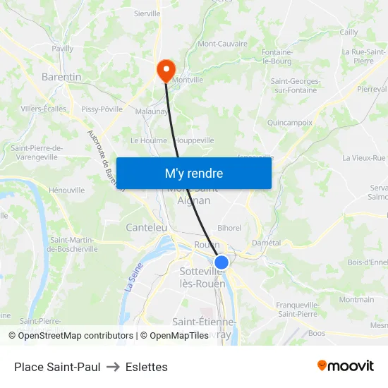 Place Saint-Paul to Eslettes map