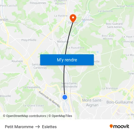 Petit Maromme to Eslettes map