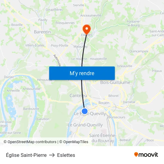 Église Saint-Pierre to Eslettes map