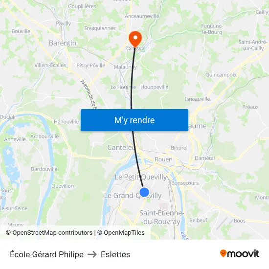 École Gérard Philipe to Eslettes map