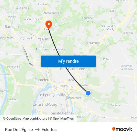 Rue De L'Église to Eslettes map