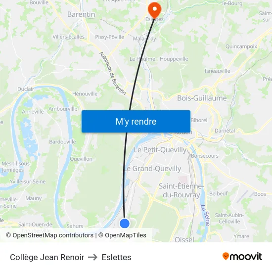 Collège Jean Renoir to Eslettes map
