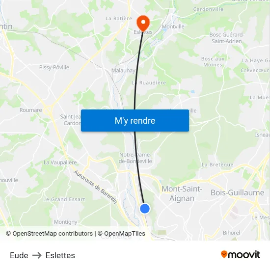 Eude to Eslettes map