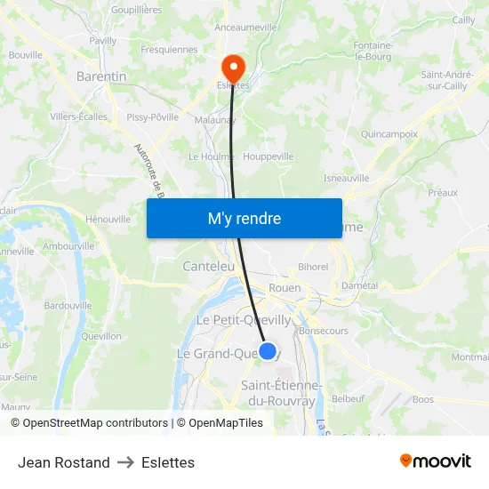 Jean Rostand to Eslettes map