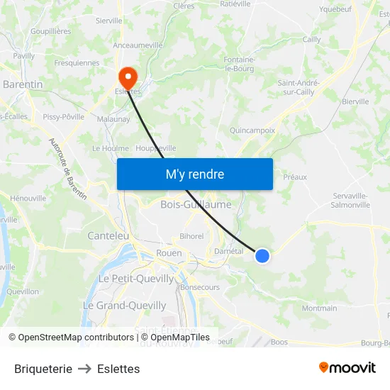 Briqueterie to Eslettes map