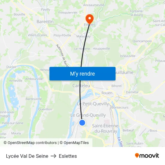 Lycée Val De Seine to Eslettes map