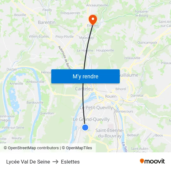 Lycée Val De Seine to Eslettes map