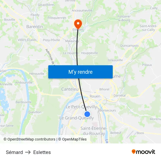 Sémard to Eslettes map