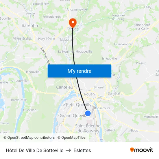 Hôtel De Ville De Sotteville to Eslettes map