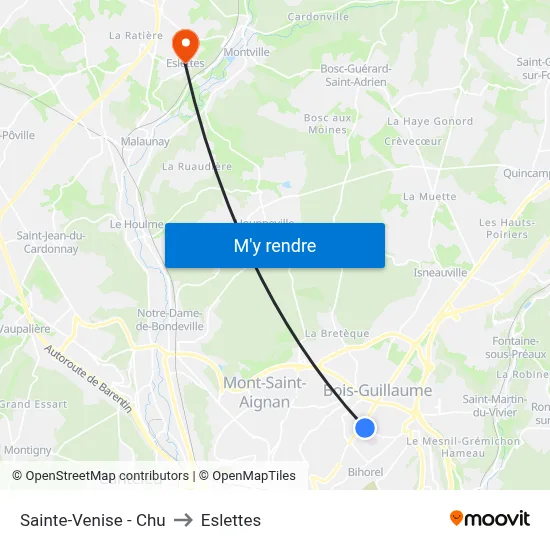 Sainte-Venise - Chu to Eslettes map