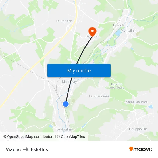 Viaduc to Eslettes map