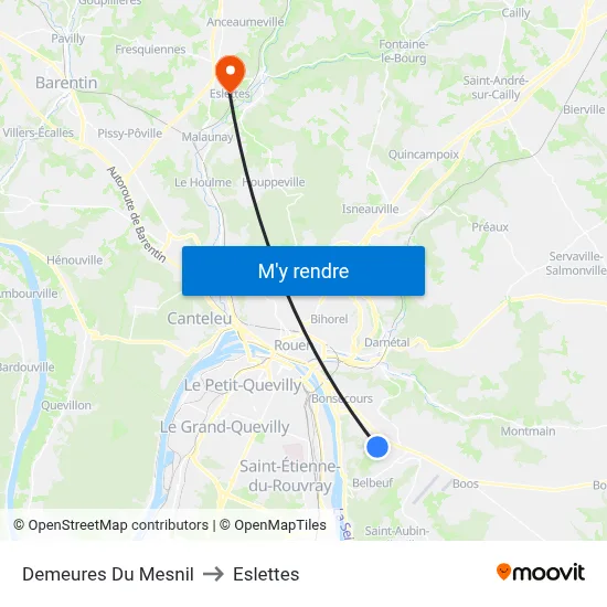 Demeures Du Mesnil to Eslettes map