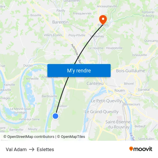 Val Adam to Eslettes map