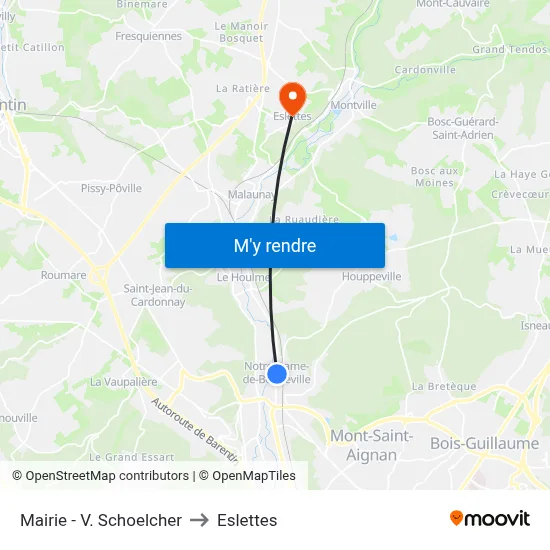 Mairie - V. Schoelcher to Eslettes map