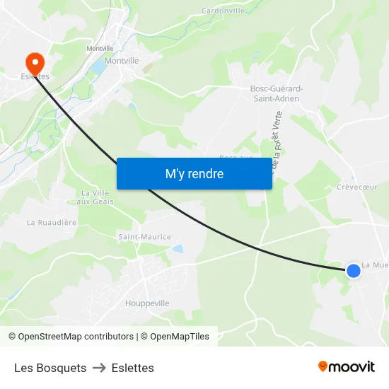 Les Bosquets to Eslettes map