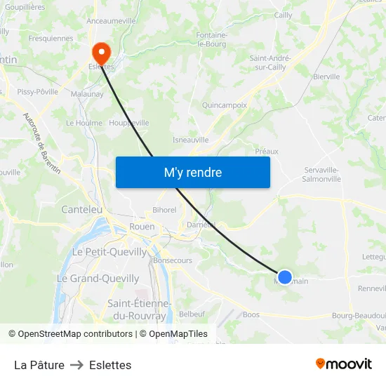 La Pâture to Eslettes map
