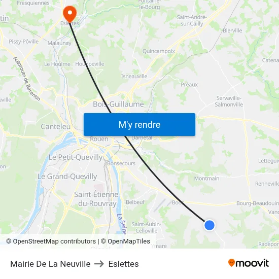Mairie De La Neuville to Eslettes map