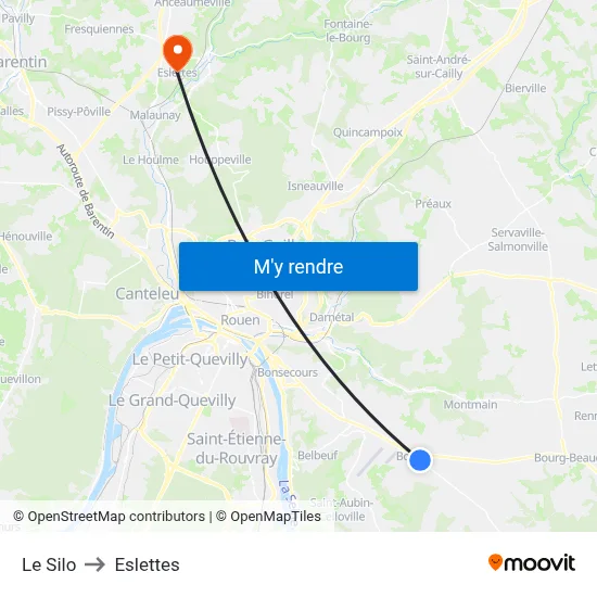 Le Silo to Eslettes map