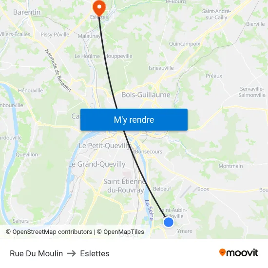 Rue Du Moulin to Eslettes map