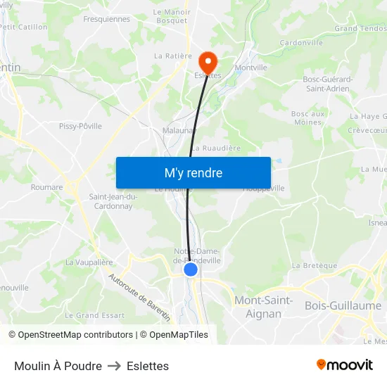 Moulin À Poudre to Eslettes map