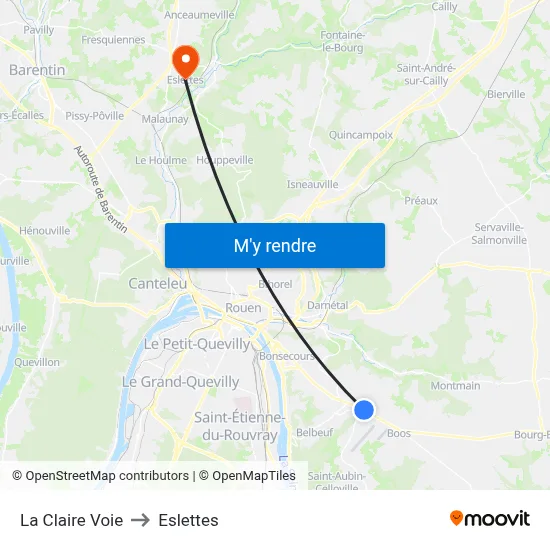 La Claire Voie to Eslettes map