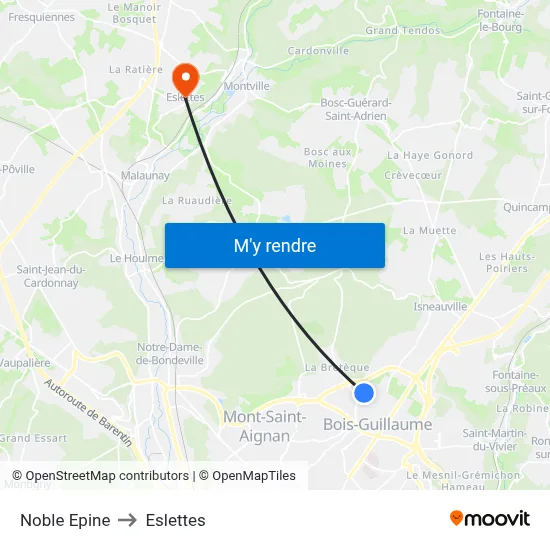 Noble Epine to Eslettes map