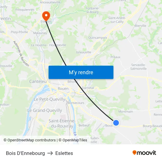 Bois D'Ennebourg to Eslettes map