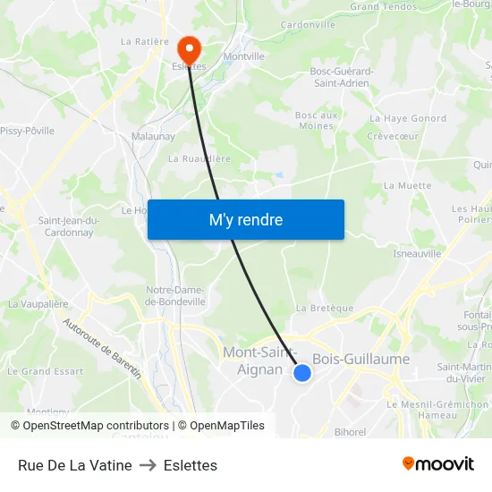 Rue De La Vatine to Eslettes map