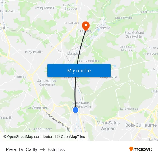 Rives Du Cailly to Eslettes map