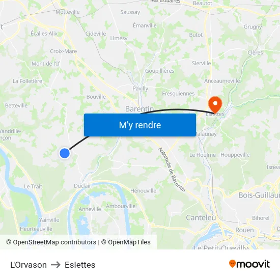 L'Orvason to Eslettes map