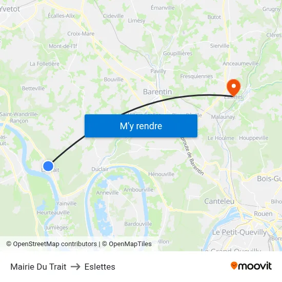 Mairie Du Trait to Eslettes map