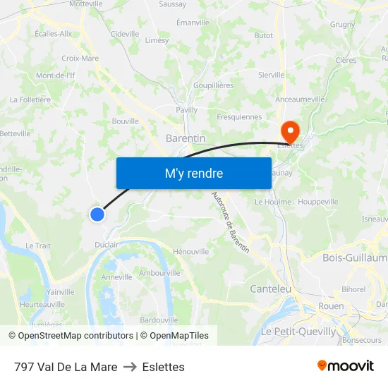 797 Val De La Mare to Eslettes map