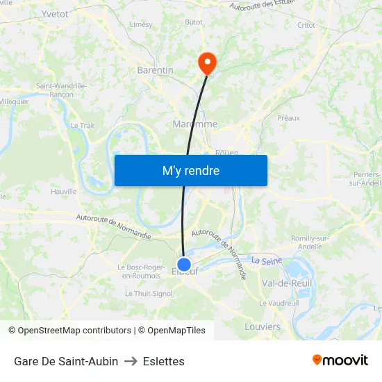 Gare De Saint-Aubin to Eslettes map