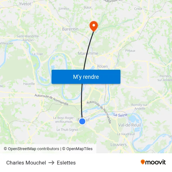 Charles Mouchel to Eslettes map