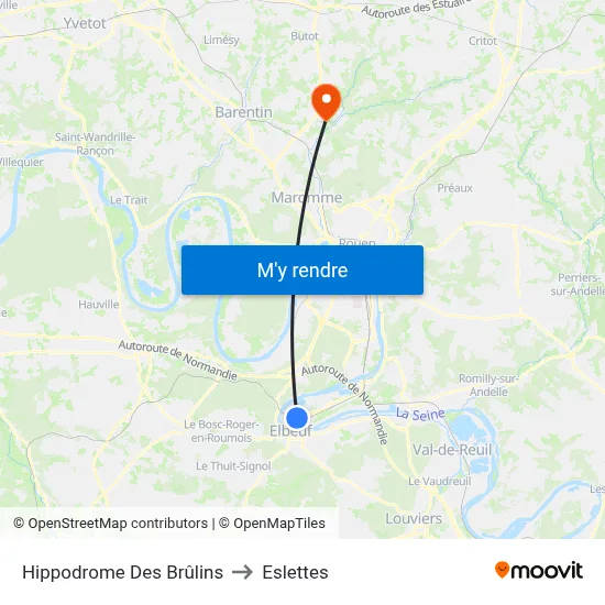 Hippodrome Des Brûlins to Eslettes map